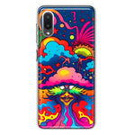 Samsung Galaxy A02 Neon Rainbow Psychedelic Trippy Hippie Bomb Star Dream Hybrid Protective Phone Case Cover