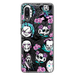 Samsung Galaxy A02 Roses Halloween Spooky Horror Characters Spider Web Hybrid Protective Phone Case Cover