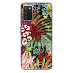 Samsung Galaxy A02S Leopard Tropical Flowers Vacation Dreams Hibiscus Floral Hybrid Protective Phone Case Cover