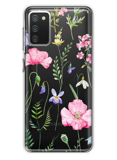 Samsung Galaxy A02S Spring Pastel Wild Flowers Summer Classy Elegant Beautiful Hybrid Protective Phone Case Cover