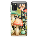 Samsung Galaxy A02S Fairytale Watercolor Mushrooms Pastel Spring Flowers Floral Hybrid Protective Phone Case Cover