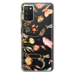 Samsung Galaxy A02S Peach Meadow Wildflowers Butterflies Bees Watercolor Floral Hybrid Protective Phone Case Cover