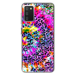 Samsung Galaxy A02S Vibrant Pink Purple Tie Dye Summer Leopard Swirl Rainbow Hybrid Protective Phone Case Cover