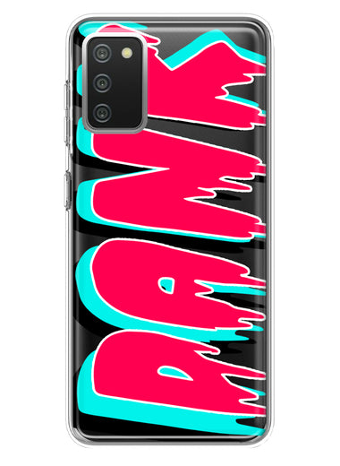 Samsung Galaxy A02S Teal Pink Clear Funny Text Quote Dank Hybrid Protective Phone Case Cover