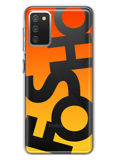 Samsung Galaxy A02S Orange Yellow Clear Funny Text Quote Fosho Hybrid Protective Phone Case Cover