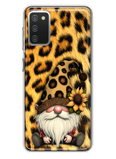 Samsung Galaxy A02S Gnome Sunflower Leopard Hybrid Protective Phone Case Cover
