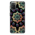 Samsung Galaxy A02S Mandala Geometry Abstract Elephant Pattern Hybrid Protective Phone Case Cover