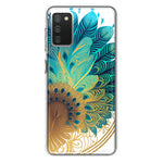 Samsung Galaxy A02S Mandala Geometry Abstract Peacock Feather Pattern Hybrid Protective Phone Case Cover