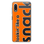 Samsung Galaxy A02 Orange Clear Funny Text Quote Snack Hybrid Protective Phone Case Cover