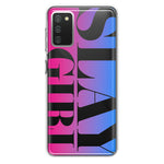 Samsung Galaxy A02S Pink Blue Clear Funny Text Quote Slay Girl Hybrid Protective Phone Case Cover