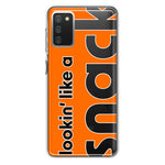 Samsung Galaxy A02S Orange Clear Funny Text Quote Snack Hybrid Protective Phone Case Cover