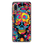 Samsung Galaxy A02 Psychedelic Trippy Death Skull Pop Art Hybrid Protective Phone Case Cover