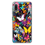 Samsung Galaxy A02 Psychedelic Trippy Butterflies Pop Art Hybrid Protective Phone Case Cover