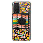 Samsung Galaxy A03S Choose Happy Smiley Face Retro Vintage Groovy 70s Style Hybrid Protective Phone Case Cover
