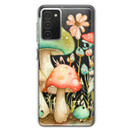 Samsung Galaxy A03S Fairytale Watercolor Mushrooms Pastel Spring Flowers Floral Hybrid Protective Phone Case Cover
