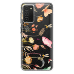 Samsung Galaxy A03S Peach Meadow Wildflowers Butterflies Bees Watercolor Floral Hybrid Protective Phone Case Cover