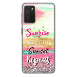 Samsung Galaxy A03S Summer Brush Strokes Sunrise Sunburn Sunset Repeat Hybrid Protective Phone Case Cover