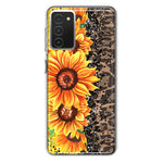 Samsung Galaxy A03S Yellow Summer Sunflowers Brown Leopard Honeycomb Hybrid Protective Phone Case Cover