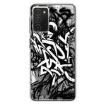 Samsung Galaxy A03S Black White Urban Graffiti Hybrid Protective Phone Case Cover