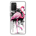 Samsung Galaxy A03S Pink Flamingo Painting Graffiti Hybrid Protective Phone Case Cover