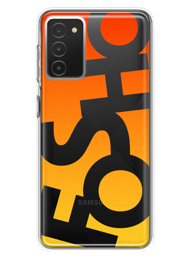 Samsung Galaxy A03S Orange Yellow Clear Funny Text Quote Fosho Hybrid Protective Phone Case Cover