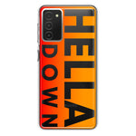 Samsung Galaxy A03S Orange Clear Funny Text Quote Hella Down Hybrid Protective Phone Case Cover