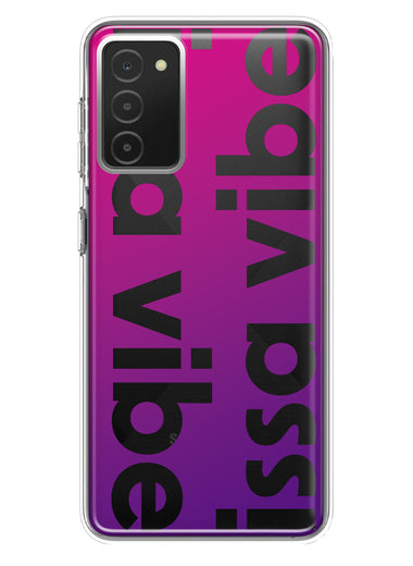 Samsung Galaxy A03S Purple Clear Funny Text Quote Issa Vibe Hybrid Protective Phone Case Cover