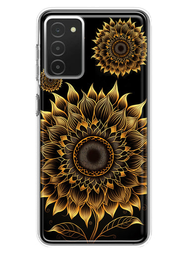 Samsung Galaxy A03S Mandala Geometry Abstract Sunflowers Pattern Hybrid Protective Phone Case Cover