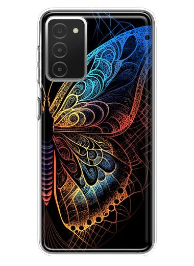 Samsung Galaxy A03S Mandala Geometry Abstract Butterfly Pattern Hybrid Protective Phone Case Cover