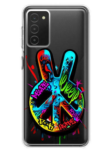 Samsung Galaxy A03S Peace Graffiti Painting Art Hybrid Protective Phone Case Cover
