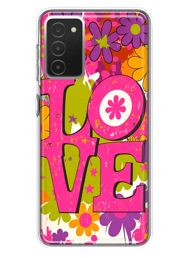 Samsung Galaxy A03S Pink Daisy Love Graffiti Painting Art Hybrid Protective Phone Case Cover