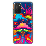 Samsung Galaxy A03S Neon Rainbow Psychedelic Trippy Hippie Bomb Star Dream Hybrid Protective Phone Case Cover