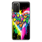 Samsung Galaxy A03S Colorful Rainbow Hearts Love Graffiti Painting Hybrid Protective Phone Case Cover