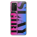 Samsung Galaxy A03S Pink Blue Clear Funny Text Quote Slay Girl Hybrid Protective Phone Case Cover