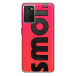 Samsung Galaxy A03S Red Pink Clear Funny Text Quote Smol Hybrid Protective Phone Case Cover