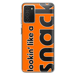 Samsung Galaxy A03S Orange Clear Funny Text Quote Snack Hybrid Protective Phone Case Cover