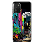 Samsung Galaxy A03S Urban City Full Moon Graffiti Painting Art Hybrid Protective Phone Case Cover