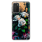 Samsung Galaxy A03S White Roses Graffiti Wall Art Painting Hybrid Protective Phone Case Cover