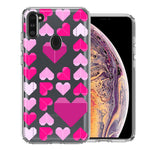 Samsung Galaxy A11 Pink Purple Origami Valentine's Day Polkadot Hearts Design Double Layer Phone Case Cover