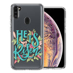 Samsung Galaxy A11 He Is Risen Text Easter Jesus Christian Flowers Double Layer Phone Case Cover