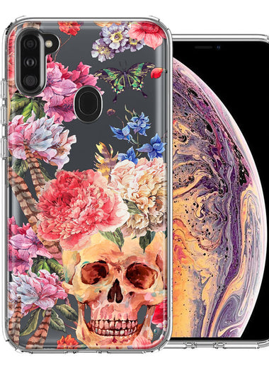 For Samsung Galaxy A11 Indie Spring Peace Skull Feathers Floral Butterfly Flowers Phone Case Cover