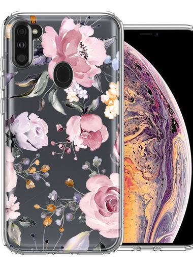 For Samsung Galaxy A11 Soft Pastel Spring Floral Flowers Blush Lavender Phone Case Cover