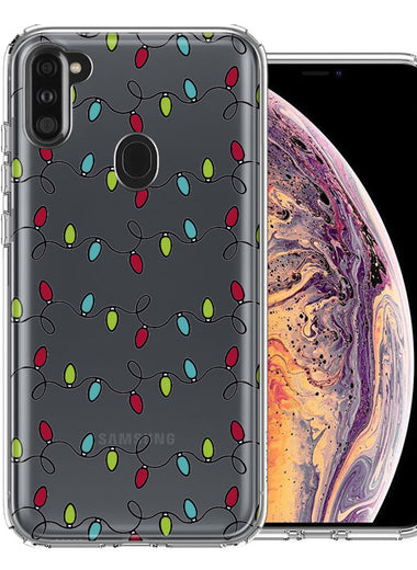 Samsung Galaxy A11 Vintage Christmas Lights Design Double Layer Phone Case Cover