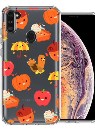 Samsung Galaxy A11 Thanksgiving Autumn Fall Design Double Layer Phone Case Cover