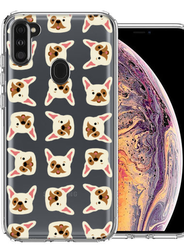 Samsung Galaxy A11 Frenchie Bulldog Polkadots Design Double Layer Phone Case Cover