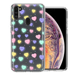 Samsung Galaxy A11 Valentine's Day Heart Candies Polkadots Design Double Layer Phone Case Cover