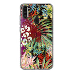 Samsung Galaxy A11 Leopard Tropical Flowers Vacation Dreams Hibiscus Floral Hybrid Protective Phone Case Cover