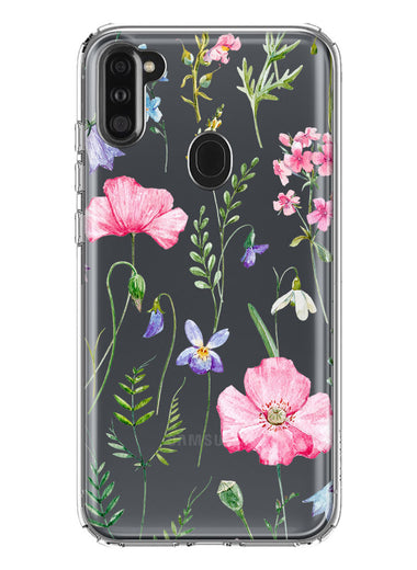 Samsung Galaxy A11 Spring Pastel Wild Flowers Summer Classy Elegant Beautiful Hybrid Protective Phone Case Cover