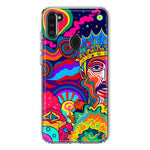 Samsung Galaxy A11 Neon Rainbow Psychedelic Indie Hippie Indie King Hybrid Protective Phone Case Cover