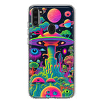 Samsung Galaxy A11 Neon Rainbow Psychedelic UFO Alien Planet Hybrid Protective Phone Case Cover